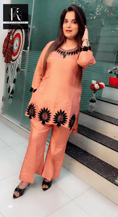 Rose Pink Embroidered Co - ord Set - Kirti Kapoor Couture