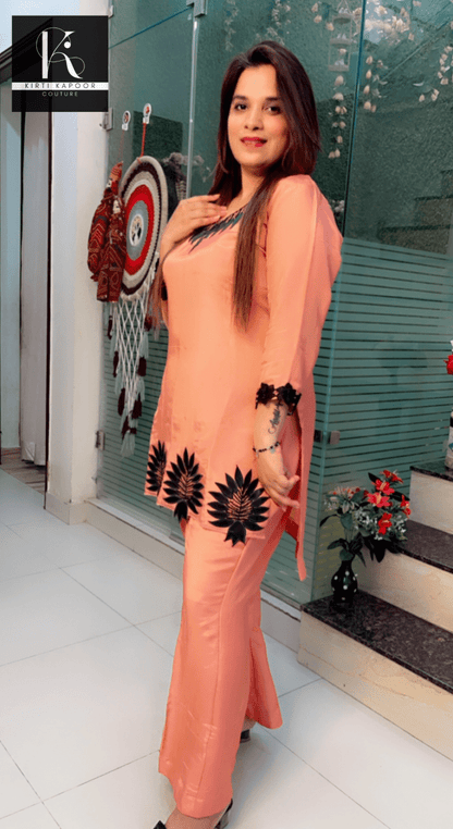 Rose Pink Embroidered Co - ord Set - Kirti Kapoor Couture