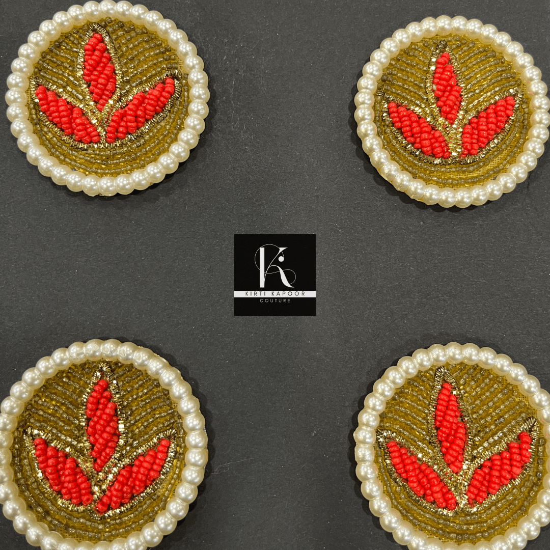 Round Patch for Shirts (Orange + Gold) - Kirti Kapoor Couture
