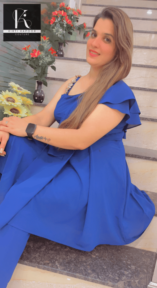 Royal Blue Designer Co - ord Set by Kirti Kapoor Couture - Kirti Kapoor Couture