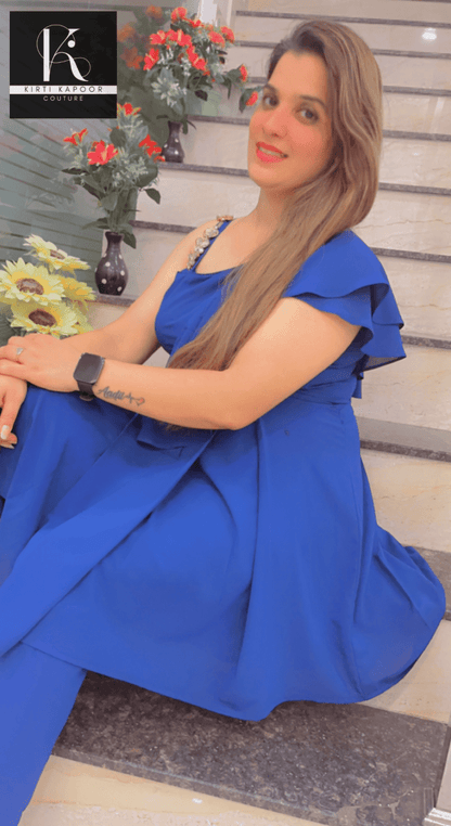 Royal Blue Designer Co - ord Set by Kirti Kapoor Couture - Kirti Kapoor Couture