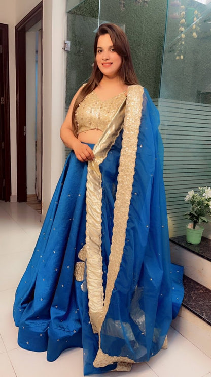 Sequence Tassel Worked Choli with Patch - Worked Heavy Lehenga - Kirti Kapoor Couture