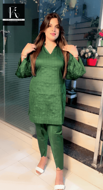 Short Pintex and Pearl - worked Shirt with Dhoti - Kirti Kapoor Couture