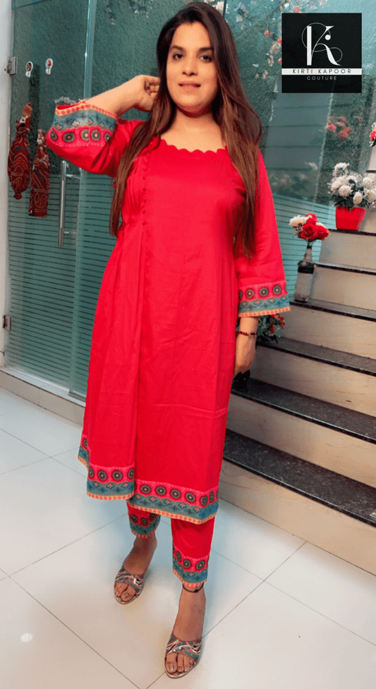 Side - cut Aline shirt with Matching Pants - Kirti Kapoor Couture