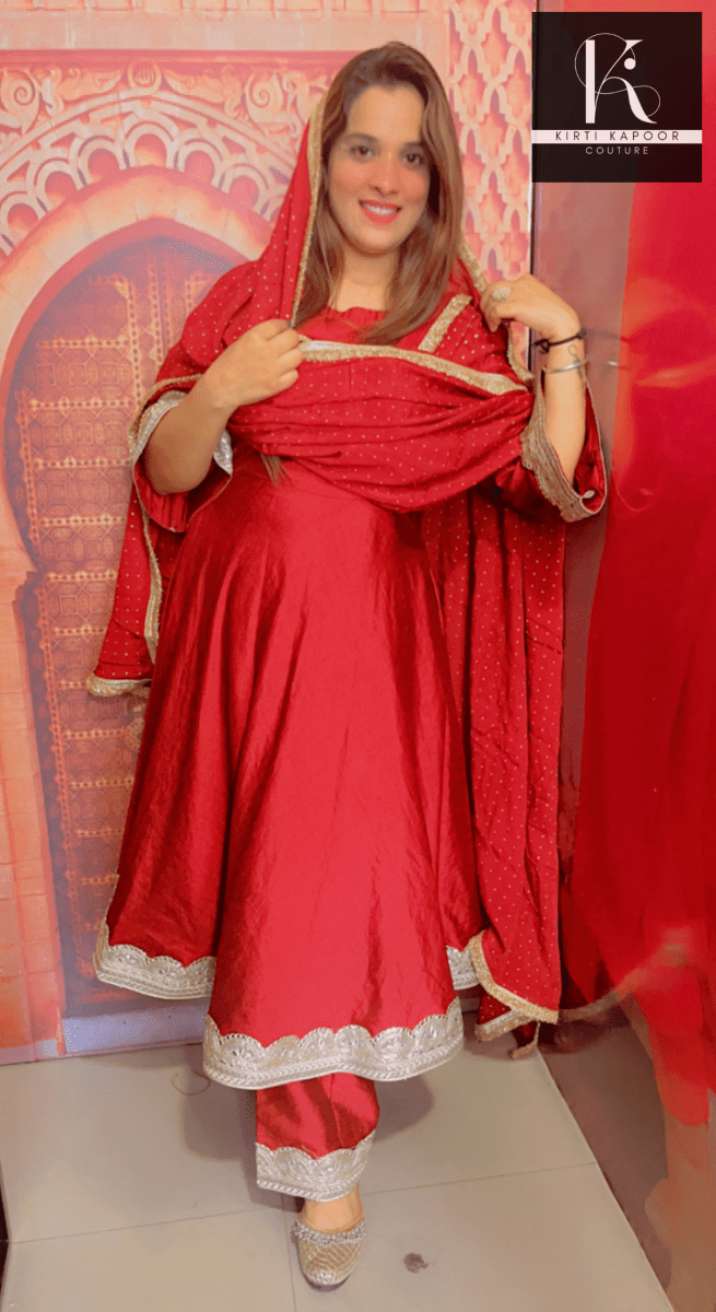 Silk Anarkali Traditional Suit by Kirti Kapoor Couture - Kirti Kapoor Couture