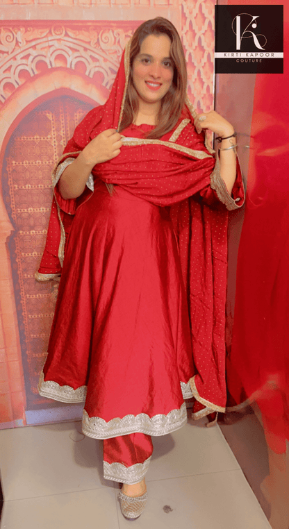 Silk Anarkali Traditional Suit by Kirti Kapoor Couture - Kirti Kapoor Couture