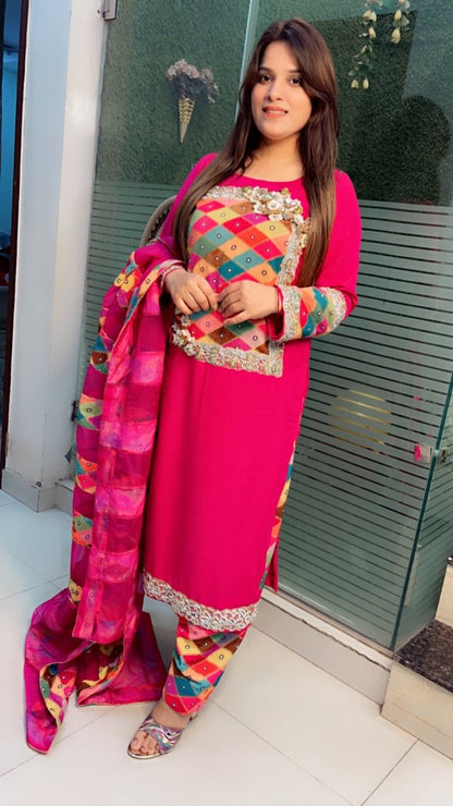 Spun and Worked Velvet Jarkan - Worked Designer Suit - Kirti Kapoor Couture