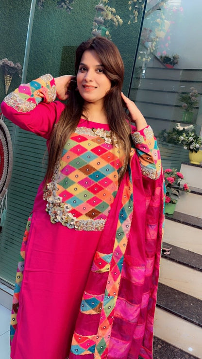 Spun and Worked Velvet Jarkan - Worked Designer Suit - Kirti Kapoor Couture