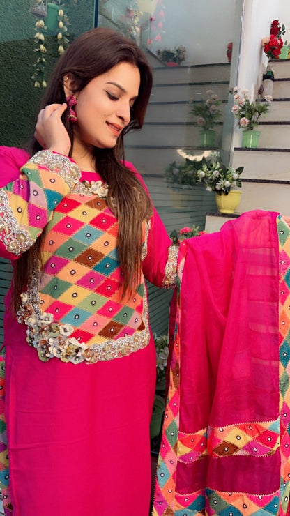 Spun and Worked Velvet Jarkan - Worked Designer Suit - Kirti Kapoor Couture