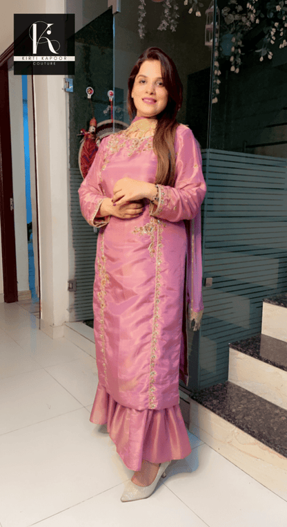 Sunset Purple Hand - Embroidered Suit - Kirti Kapoor Couture