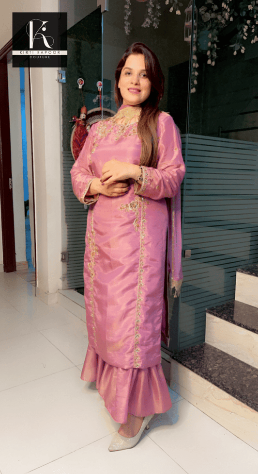 Sunset Purple Hand - Embroidered Suit - Kirti Kapoor Couture
