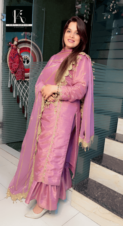 Sunset Purple Hand - Embroidered Suit - Kirti Kapoor Couture