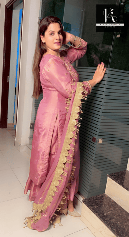 Sunset Purple Hand - Embroidered Suit - Kirti Kapoor Couture