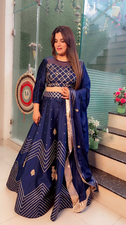 The Raja - Rani Gotta Worked Designer Wedding Lehenga - Kirti Kapoor Couture