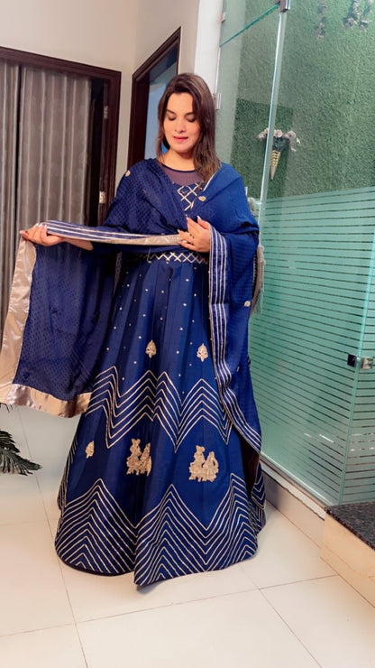 The Raja - Rani Gotta Worked Designer Wedding Lehenga - Kirti Kapoor Couture
