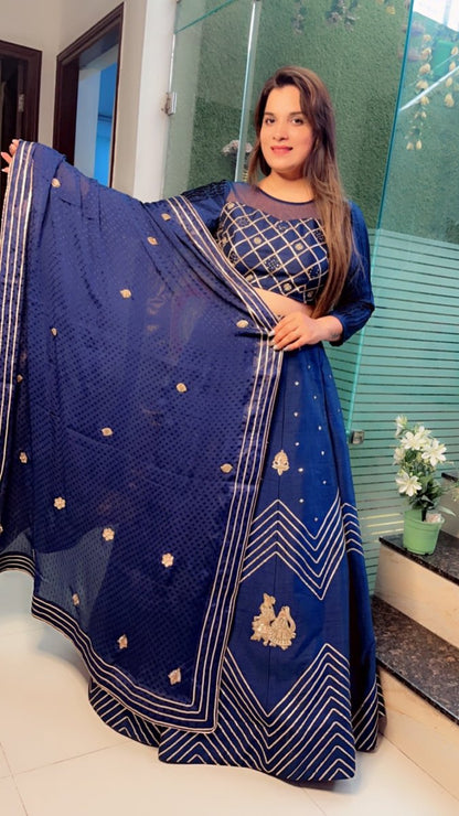 The Raja - Rani Gotta Worked Designer Wedding Lehenga - Kirti Kapoor Couture