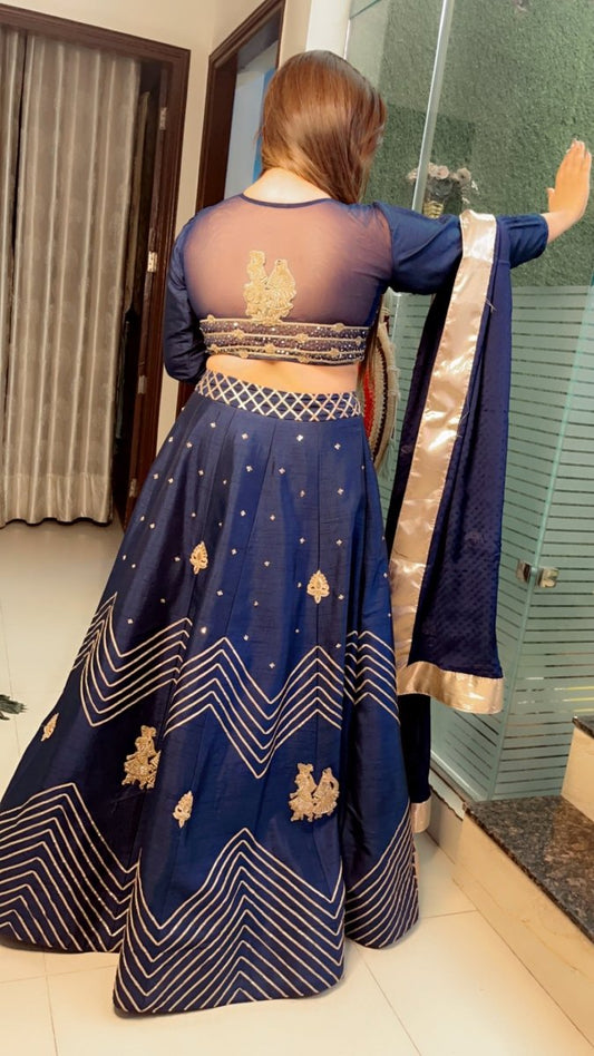 The Raja - Rani Gotta Worked Designer Wedding Lehenga - Kirti Kapoor Couture
