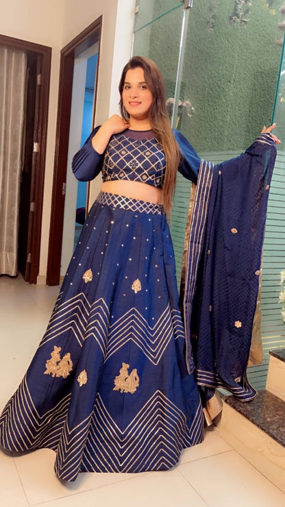 The Raja - Rani Gotta Worked Designer Wedding Lehenga - Kirti Kapoor Couture