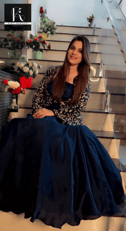 Three Piece Dress with Embroidered Jacket - Kirti Kapoor Couture