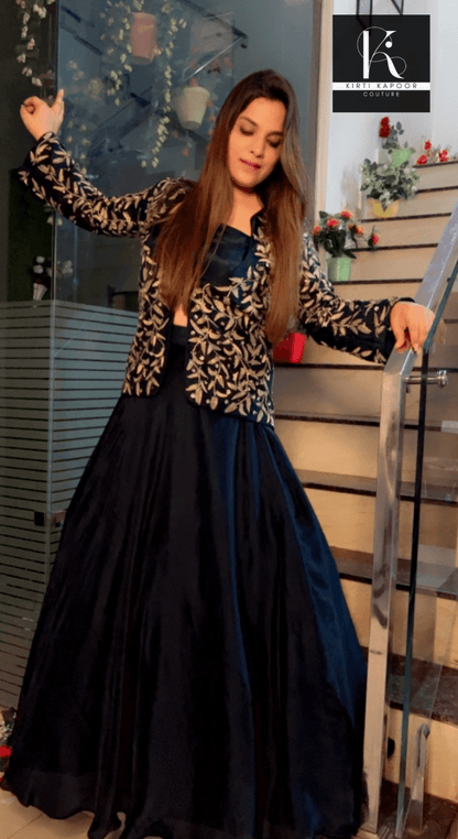 Three Piece Dress with Embroidered Jacket - Kirti Kapoor Couture
