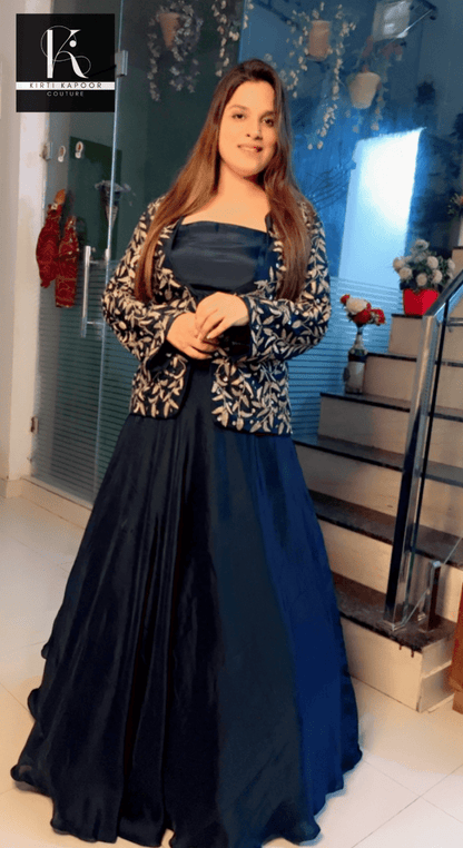 Three Piece Dress with Embroidered Jacket - Kirti Kapoor Couture