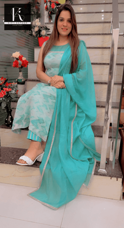 Tie & Dye Sequence Suit in Pastel Shade - Kirti Kapoor Couture