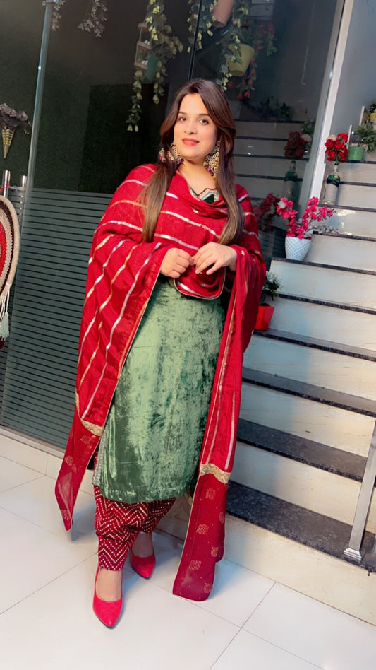 Velvet Salwar Suit - Kirti Kapoor Couture