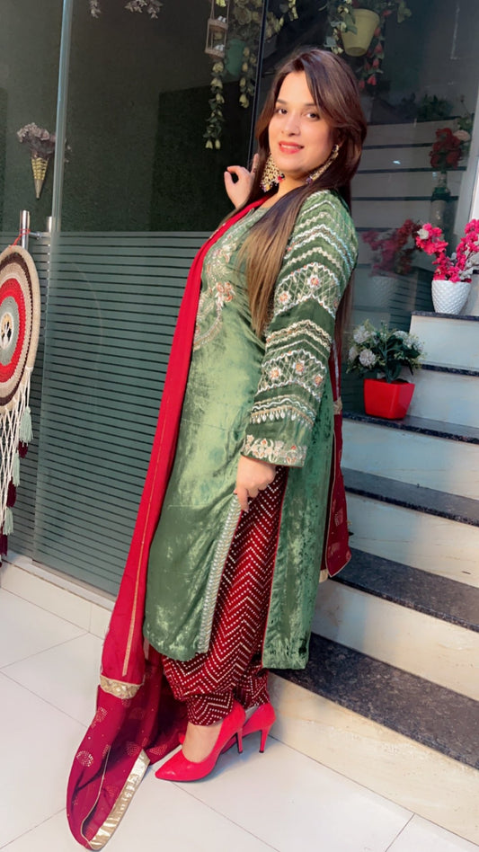 Velvet Salwar Suit - Kirti Kapoor Couture