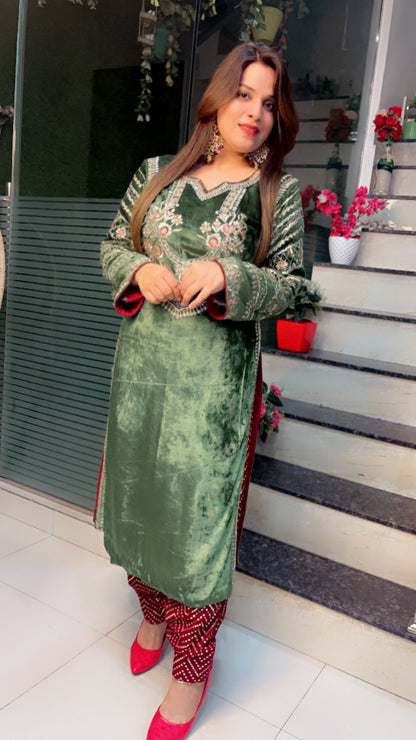 Velvet Salwar Suit - Kirti Kapoor Couture