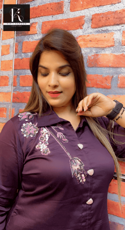 Violet Hand - Embroidered Co - ord Set - Kirti Kapoor Couture