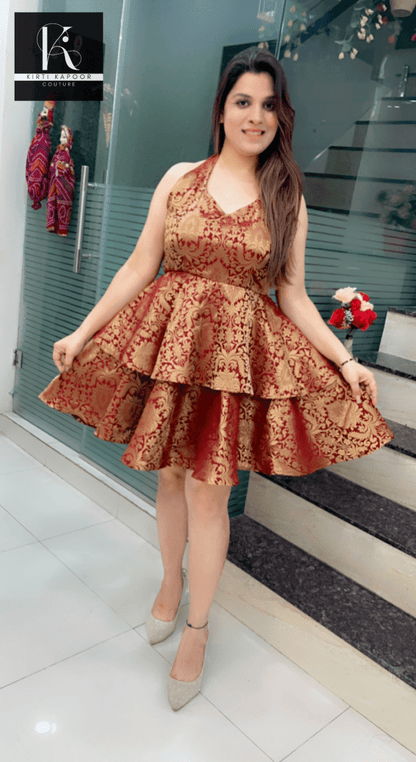 Wavy - Flaired Brocade Tunic - Kirti Kapoor Couture