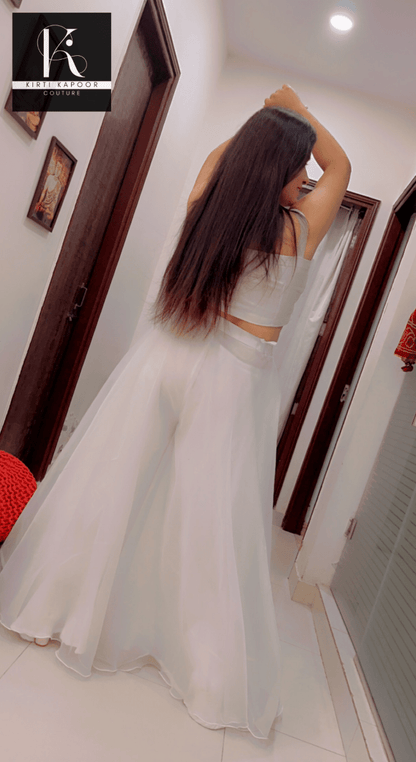 White Flower Organza Dress by Kirti Kapoor - Kirti Kapoor Couture
