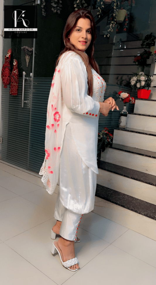 White Hand - Embroidered Suit - Kirti Kapoor Couture