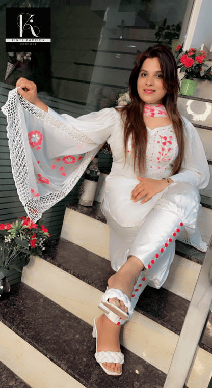 White Hand - Embroidered Suit - Kirti Kapoor Couture