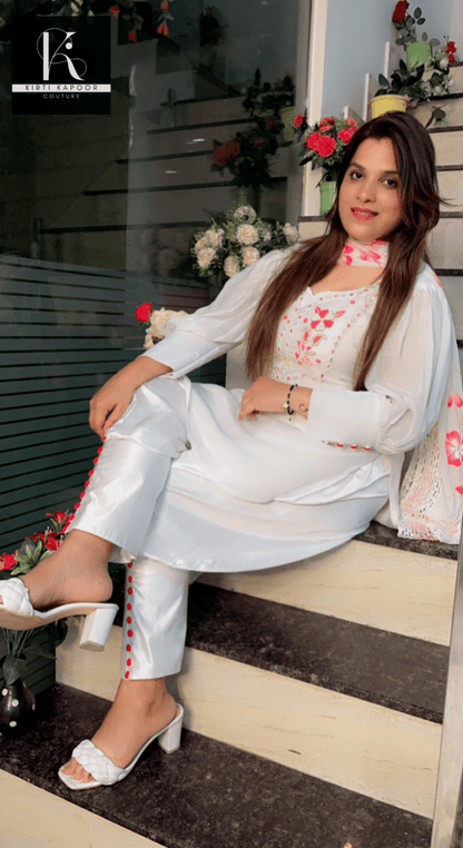 White Hand - Embroidered Suit - Kirti Kapoor Couture