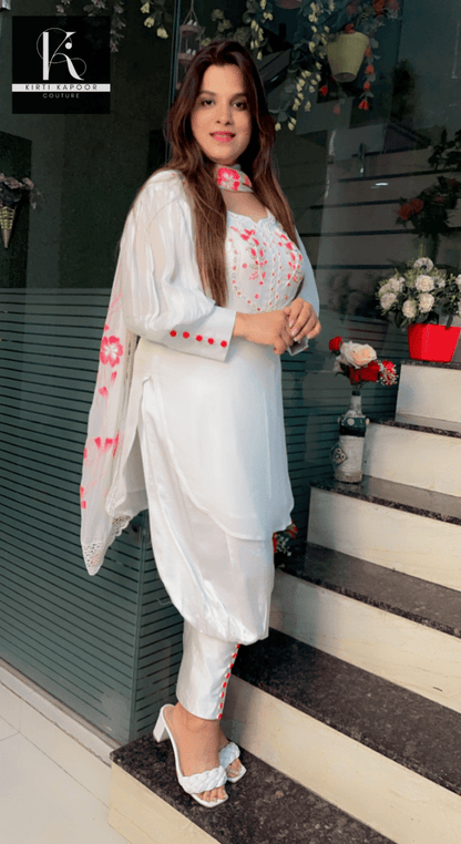 White Hand - Embroidered Suit - Kirti Kapoor Couture