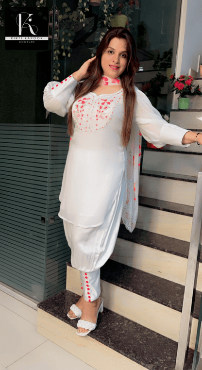 White Hand - Embroidered Suit - Kirti Kapoor Couture